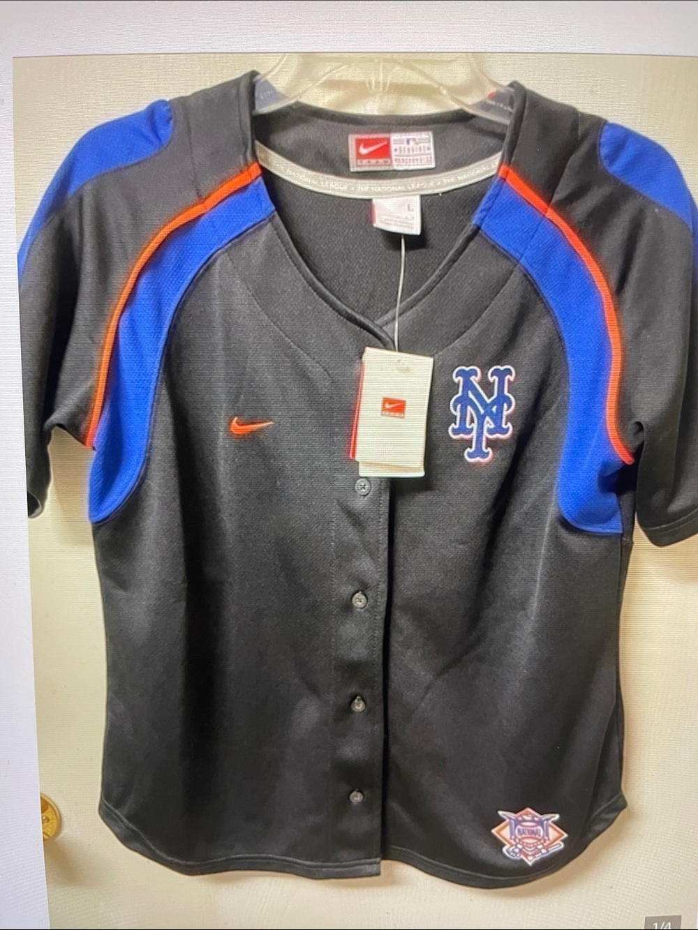 Nike Kids Black Jersey with Royal Blue and Orange Accents